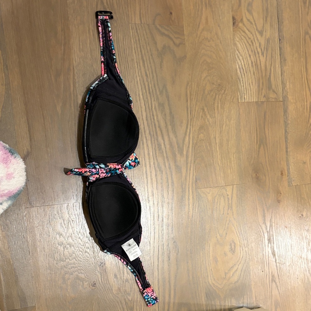 Floral Black Bikini Top